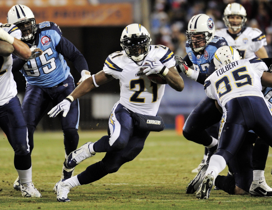 San Diego Chargers running back LaDainian Tomlinson (21).