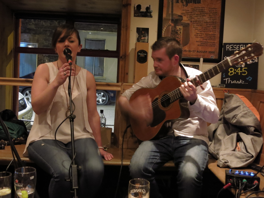 Teresa Horgan and Matt Griffin perform at O&#039;Sullivan&#039;s Courthouse Pub in Dingle, Ireland. (T.