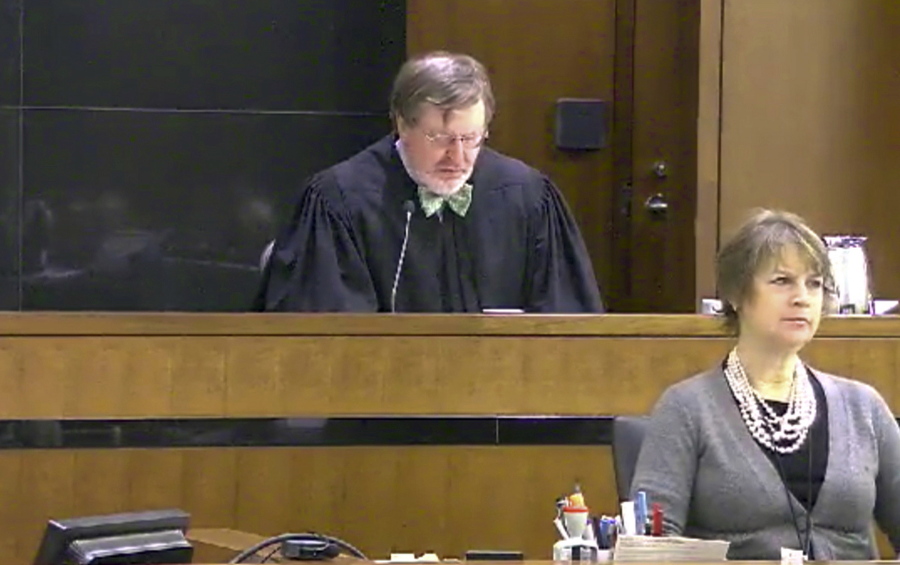 Judge James Robart listening to a case at Seattle Courthouse in Seattle on March 12, 2013. Online abuse of Robart, who temporarily derailed President Donald Trump&#039;s travel ban, has raised safety concerns, according to experts who are worried that the president&#039;s attacks on the judiciary could make judges a more inviting target.
