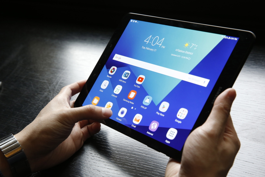 A Samsung Tab S3 Android tablet (Kathy Willens/Associated Press)