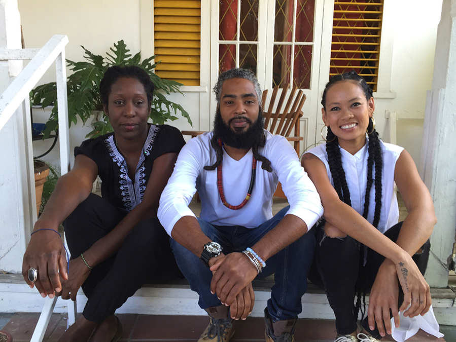 Activists and artists in Trinidad are working to highlight the problem of violence against women during this year&#039;s Carnival celebrations. Attillah Springer, left, is a co-founder of Say Something, a group launched after a Carnival-goer was killed last year. Muhammad Muwakil, center, and Anya Ayoung-Chee are part of Together West Indies, an artists&#039; collective focused on social justice.