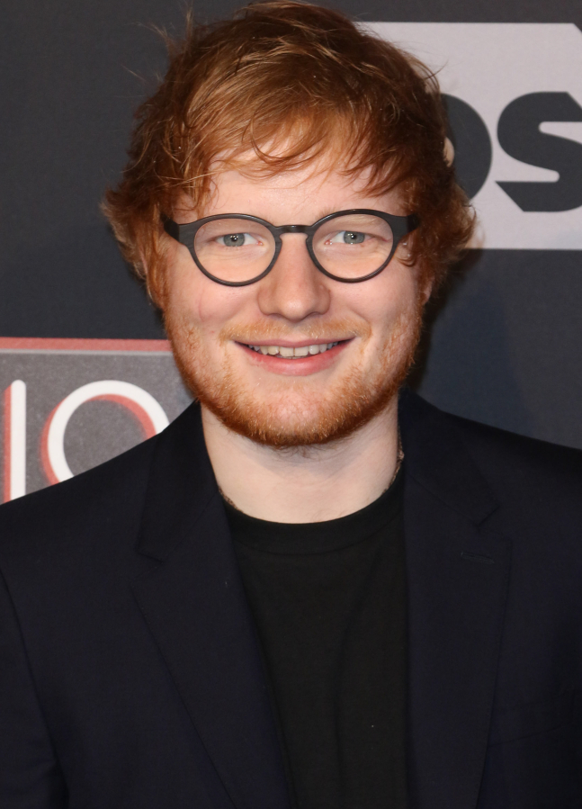Ed Sheeran at the 2017 iHeartRadio Music Awards on Sunday at The Forum  in Inglewood, Calif.