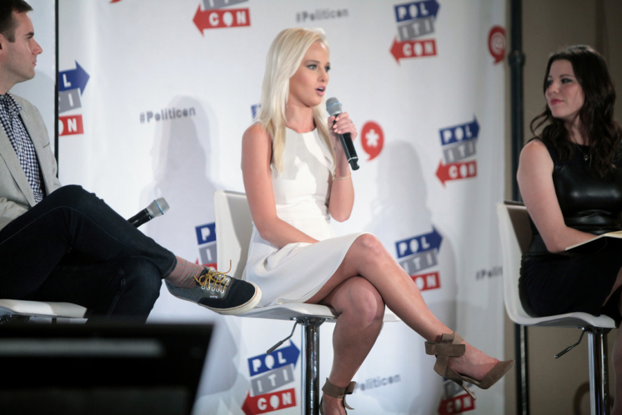 Conservative political commentator Tomi Lahren speaks at the 2016 Politicon at the Pasadena Convention Center in Pasadena, Calif.