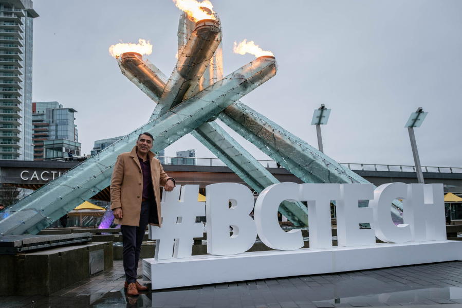 Amrik Virk, British Columbia&#039;s technology minister, was on hand at a lighting of the Olympic Cauldron in downtown Vancouver, B.C.