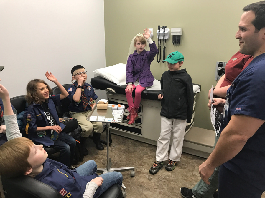 East Vancouver: A group of Webelos Scouts visited Legacy Go Health Camas on March 8 to learn about first aid and receive their First Responder badges.
