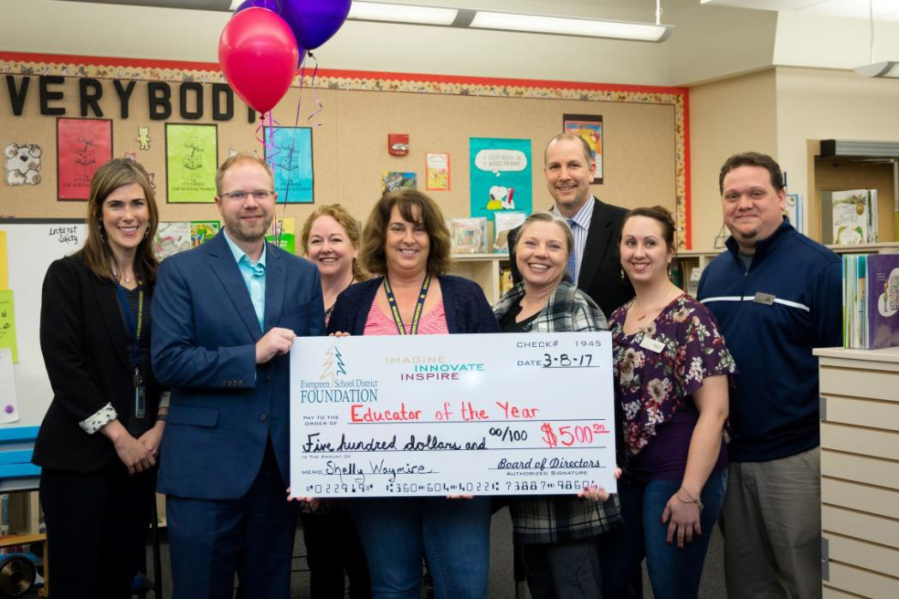 Five Corners: Orchard Elementary School&#039;s Shelly Waymire was named Evergreen School District Foundation&#039;s Educator of the year.