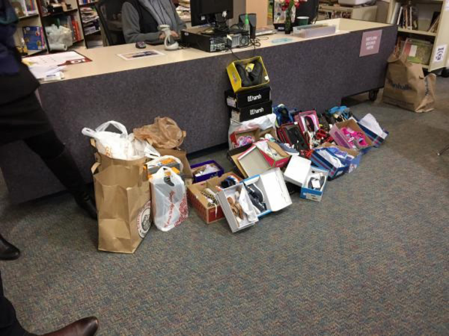 Bagley Downs: The Vancouver Sunrise Rotary collected shoes for students at Roosevelt Elementary School.