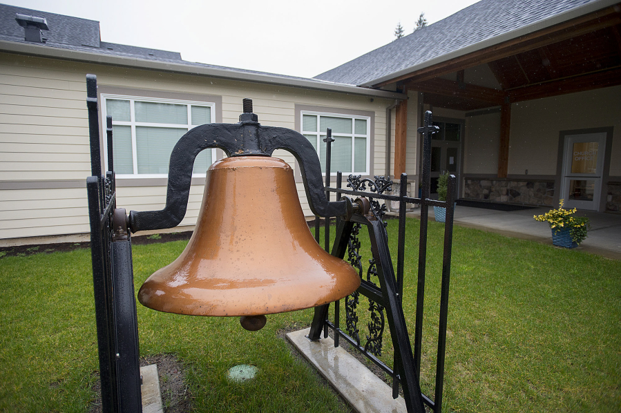 The bell outside Bethel Lutheran Church has had a long journey from firehouse to churchyard.