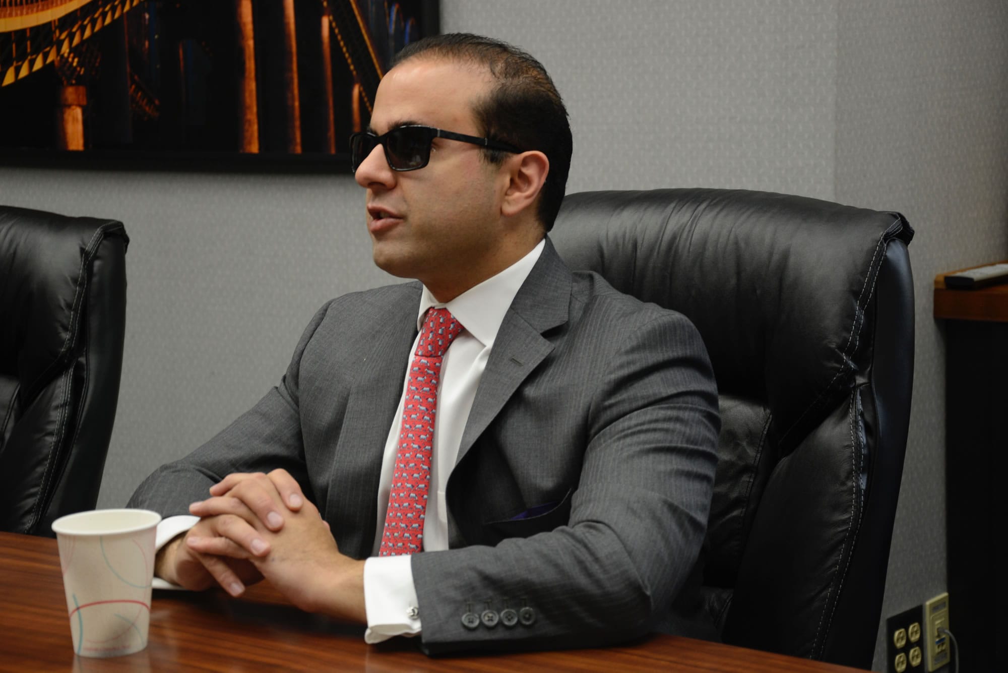Cyrus Habib talks with The Columbian's Editorial Board in September as a candidate for lieutenant governor, an office to which the Democrat was elected in November.