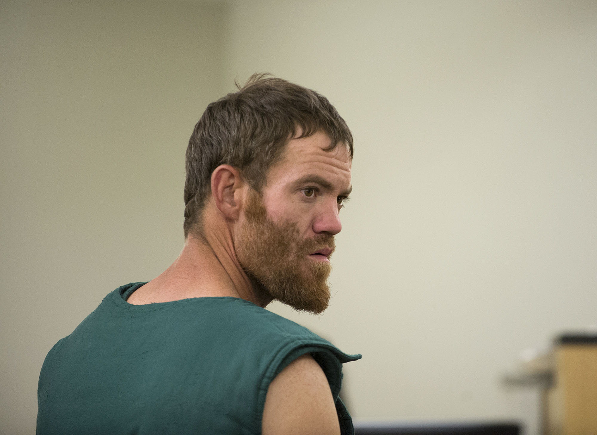 Shaun Michael Sprague, who opened fire inside the Hazel Dell Wal-Mart, makes a first appearance Oct. 6, 2016, in Clark County Superior. Sprague was sentenced Thursday to a total of 16 months in the Clark County Jail.