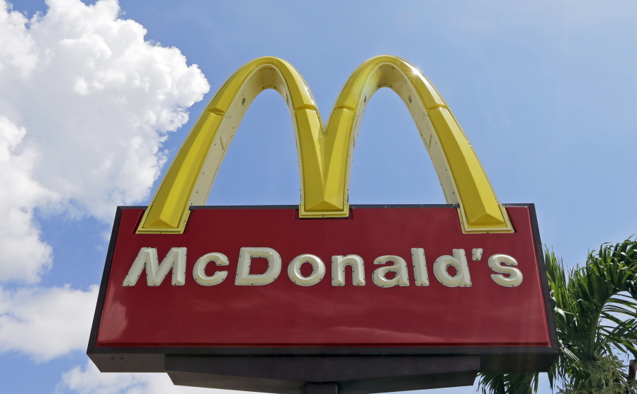 A McDonald&#039;s sign at one of the company&#039;s restaurants in Miami.(AP Photo/Alan Diaz, File)