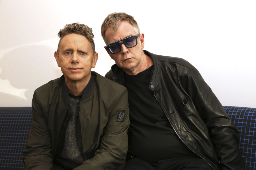 Martin Gore, left, and Andy Fletcher of Depeche Mode pose for a photo to promote their new album, &quot;Spirit.&quot; Depeche Mode&#039;s 28-show North American tour will start in Salt Lake City in August.