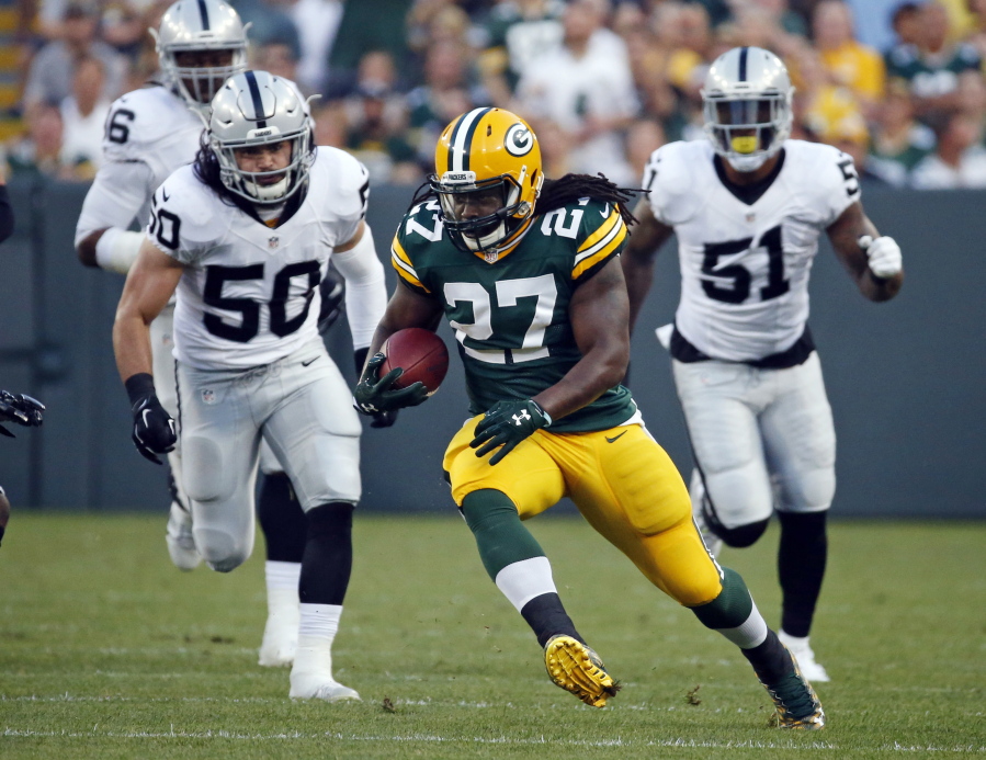 Former Green Bay Packers running back Eddie Lacy (27) agreed to terms on a one-year contract with the Seahawks.