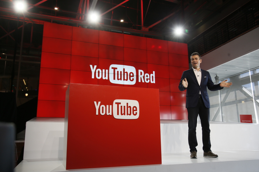 Robert Kyncl, YouTube Chief Business Officer, speaks as YouTube unveils &quot;YouTube Red,&quot; a new subscription service, at YouTube Space LA offices in Los Angeles.