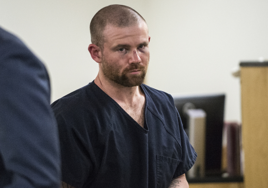 Joshua Johnson makes a first appearance April 5 in Clark County Superior Court in connection with the hit-and-run of a pedestrian who later lost his left leg.