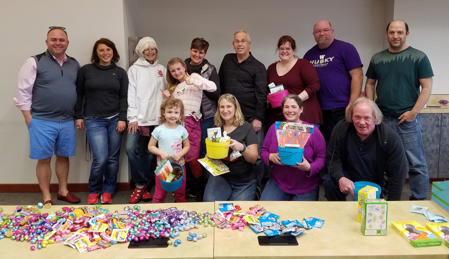 Esther Short: A group of county staffers and volunteers met up on April 8 to help assemble Easter baskets for kids at Share and YWCA Clark County&#039;s SafeChoice domestic violence shelter.
