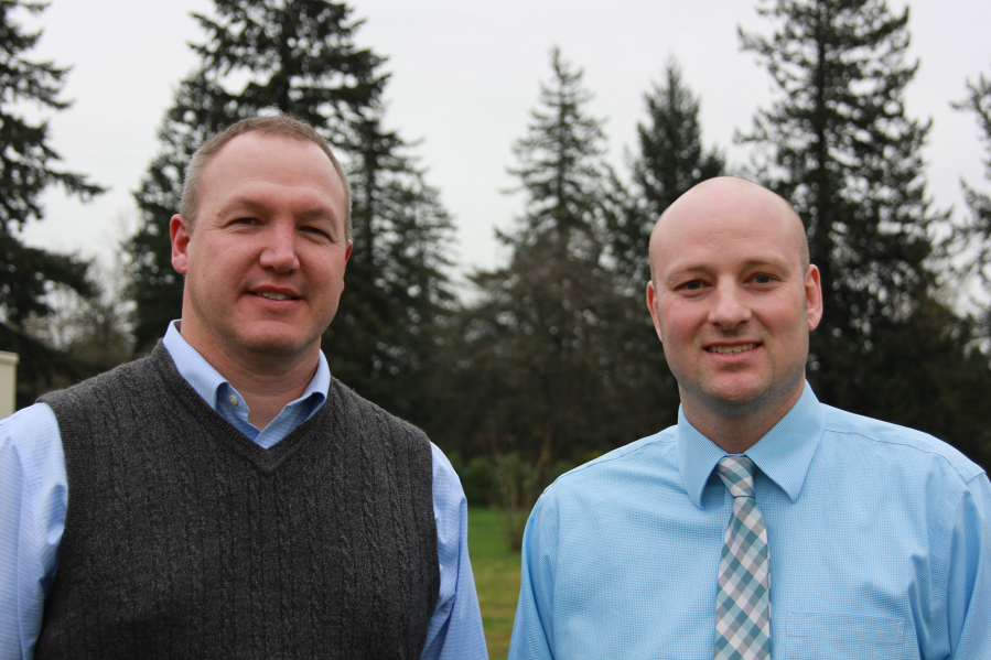 Washougal School District&#039;s board announced the hiring of two new associate principals at Washougal High School, from left, Gary McGarvie and Mark Castle.