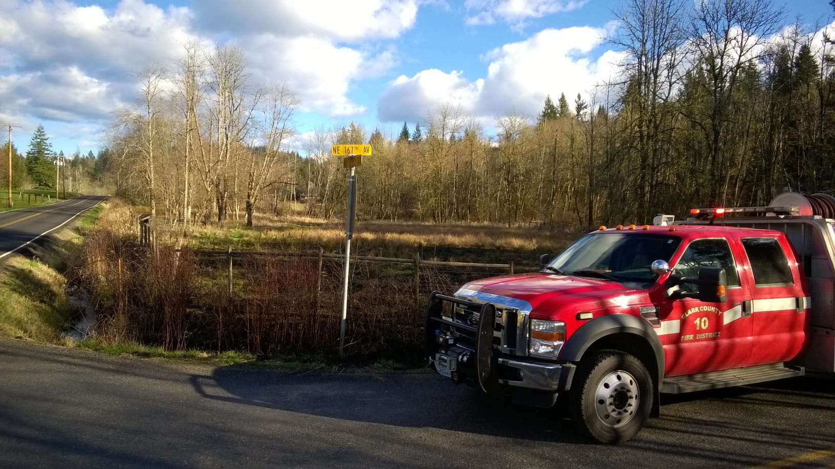 Crews from Clark County Fire District 10 responded to a quarter-acre grass fire in Fargher Lake in February 2015. A majority of voters in Fire District 10 approved a property tax levy increase for the district.