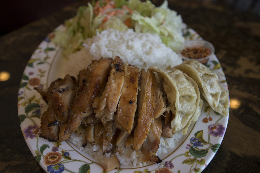 There&#039;s plenty of flavor in the chicken and gyoza combo at Soy Grill Teriyaki in Southeast Vancouver.