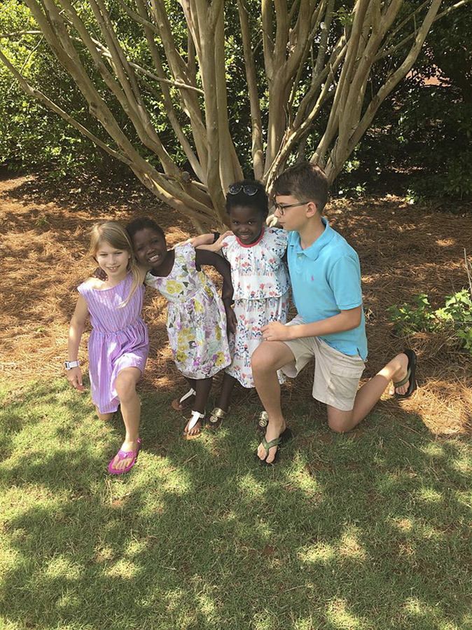The four children of Josh and Laura Beth Christian in their hometown of Greenville, S.C.. From left are Emme Sue, 8; Tula, 4; Lola, 6, and Camden, 11.