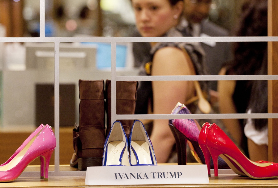 Shoes from the Ivanka Trump collection are displayed at a Lord &amp; Taylor department store in New York.