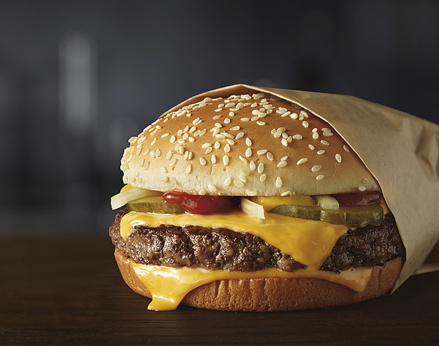 A Quarter Pounder burger from McDonald&#039;s.
