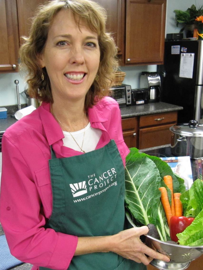 This 2010 photo provided by the Physicians Committee for Responsible Medicine shows Tracy Childs during Cooking 4 Life, a nutrition and cooking class that she hosts in San Diego, Calif. The Physicians Committee for Responsible Medicine filed a lawsuit on Wednesday, April 12, 2017, asking a court to prohibit the Los Angeles Unified School District from serving processed meat. It seeks the same ban for the Poway district in San Diego County. ???As parents, we want what???s best for our kids,??? Childs said in a statement in a Physicians Committee news release. ???Providing healthy school meals is a no-brainer. Not only do healthful foods help students learn and focus in the classroom today, but they can protect our children???s future health.???