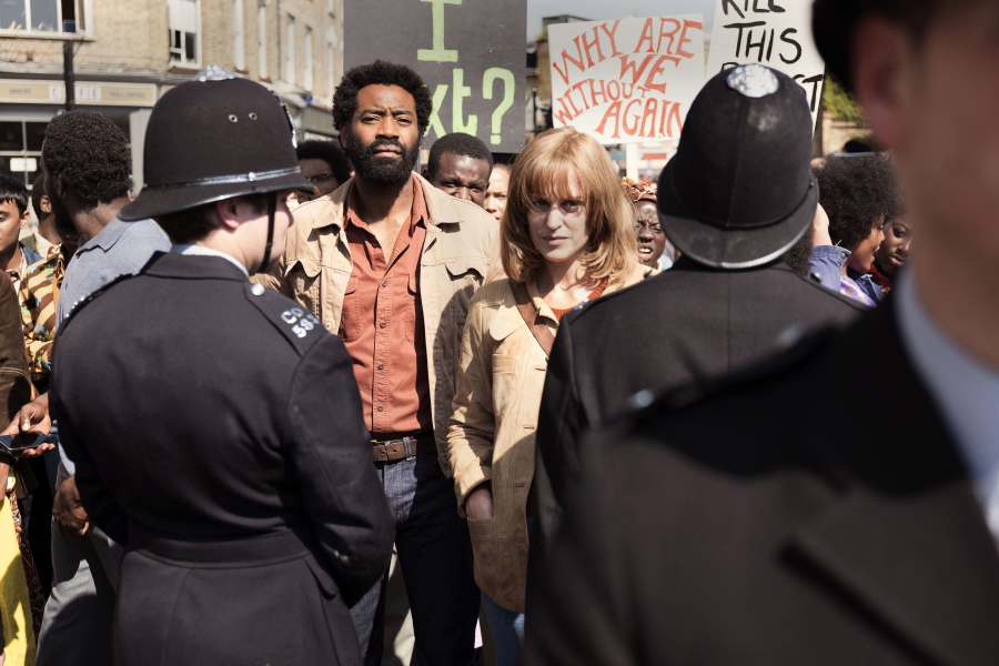 Nicholas Pinnock and Denise Gough appear in the Showtime series &quot;Guerrilla,&quot; which debuts tonight.