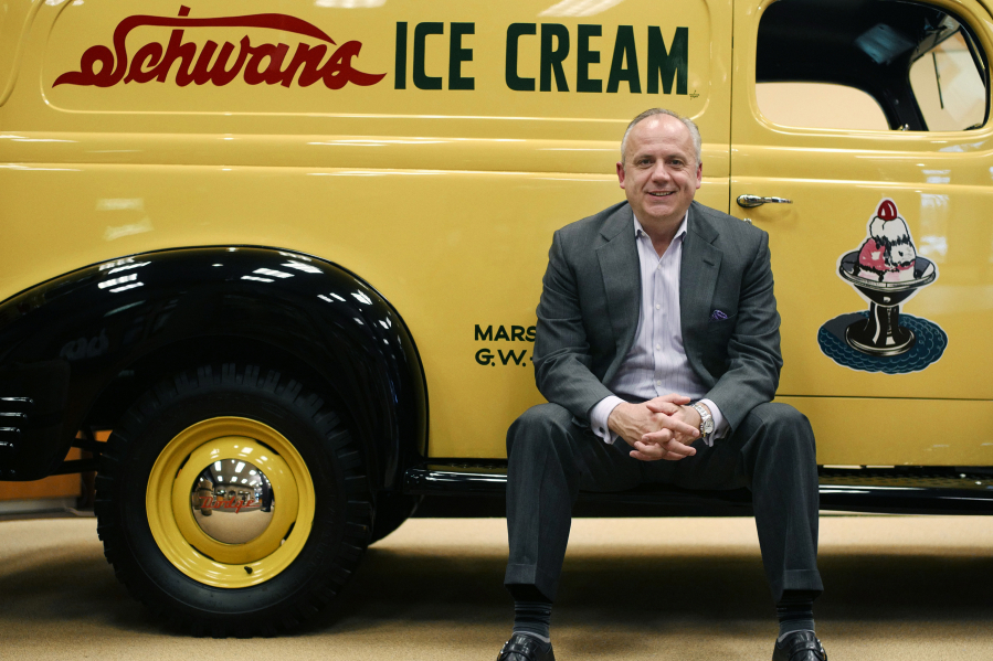 Schwans CEO Dimitrios Smyrnios is helping reshape the pioneer in frozen-food delivery for the modern family. The Midwest company was founded 65 years ago.