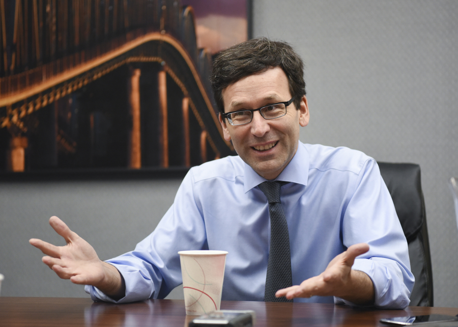State Attorney General Bob Ferguson meets with The Columbian’s Editorial Board on May 12. Some see Ferguson as a potentially strong gubernatorial candidate in 2020.