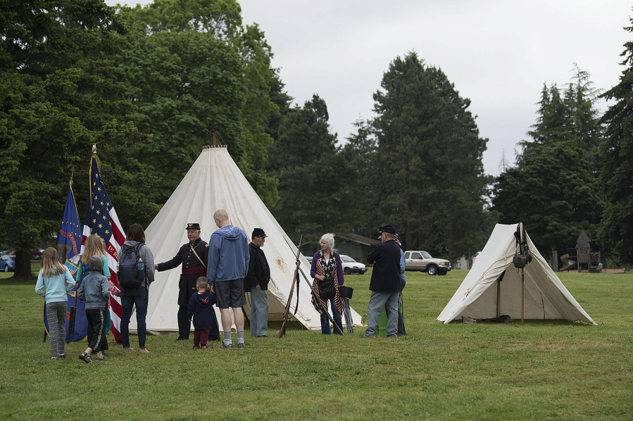 People attending Monday’s Memorial Day observance at Fort Vancouver National Historic Site soak up the sight, smell and feel of what life was like at a military encampment in the Pacific Northwest during the Civil War era.