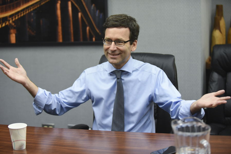 Washington state Attorney General Bob Ferguson meets with The Columbian’s editorial board on Friday.