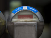 An expired parking meter is seen in downtown Vancouver.