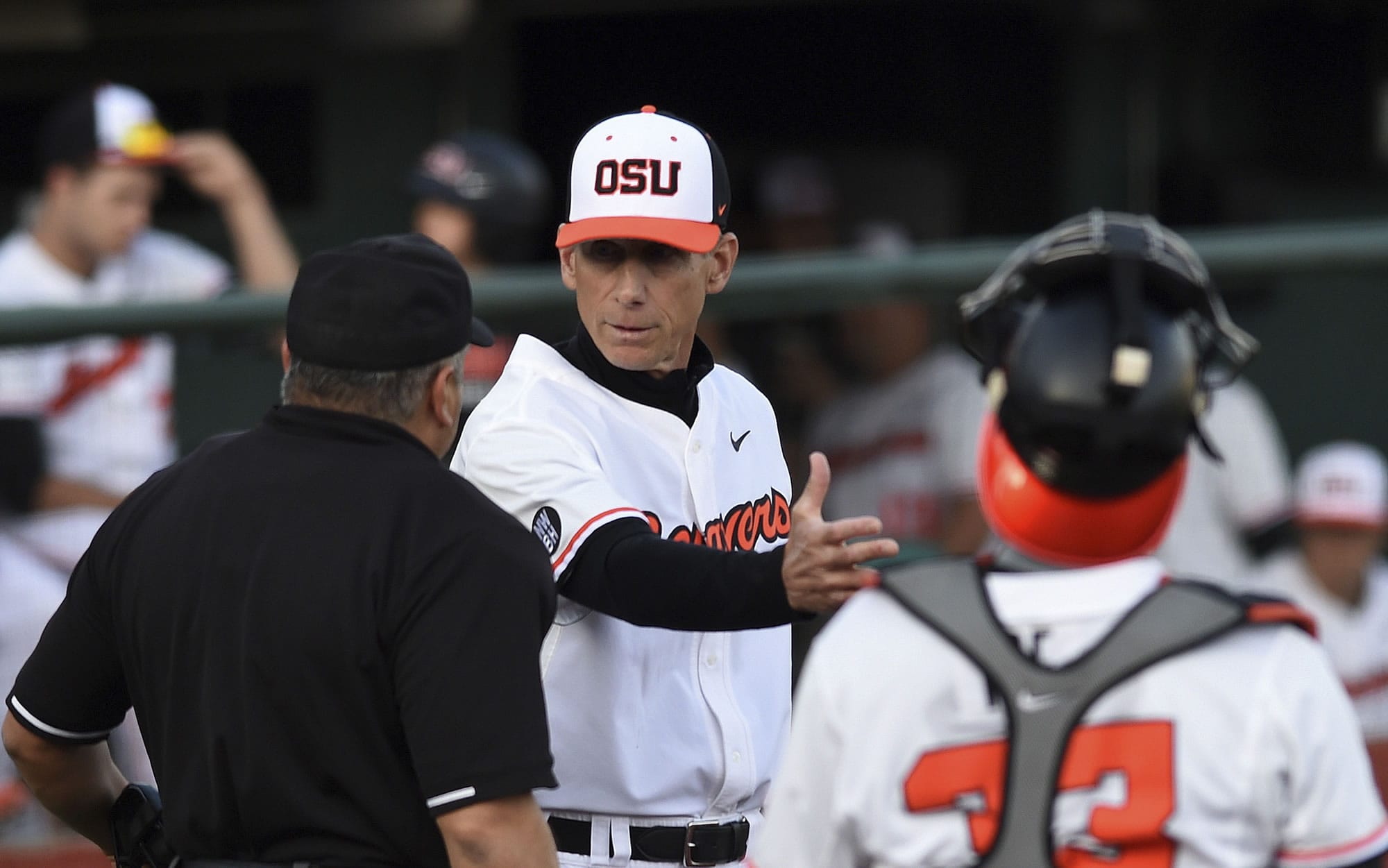 Oregon State coach Pat Casey leads the Beavers into the NCAA tournament as the No. 1 national seed. His team went 49-4 and set a Pac-12 record with 27 conference wins.