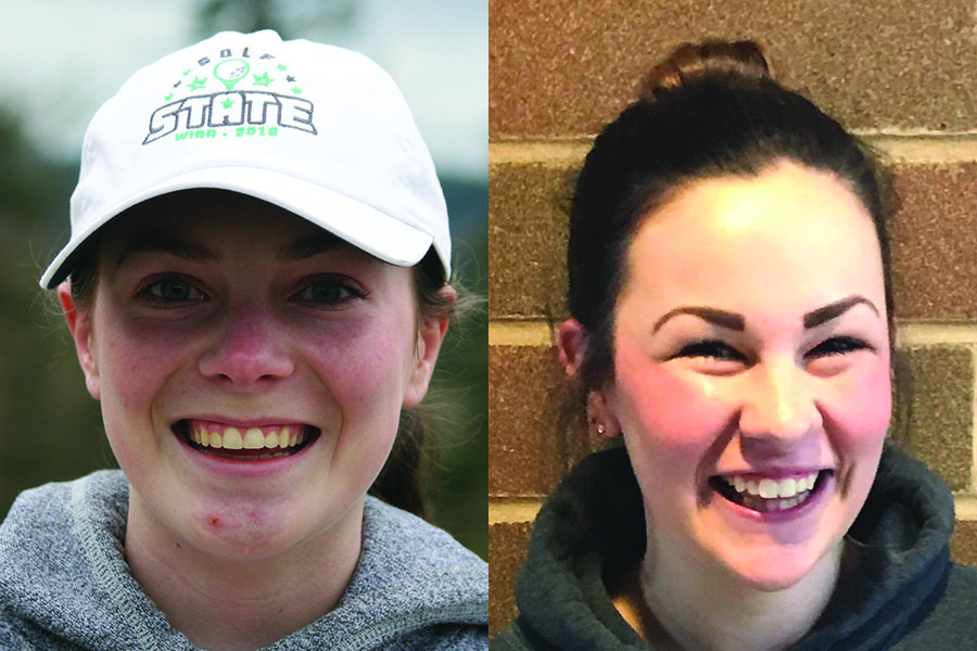 4A district golf champion Emma Cox of Camas (left) and 3A district champion Delainey Patterson of Prairie (right)
