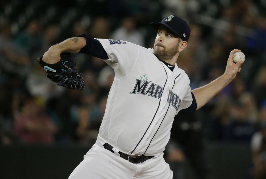 Seattle Mariners starting pitcher James Paxton throws against the Colorado Rockies during the fourth inning of a baseball game, Wednesday, May 31, 2017, in Seattle. (AP Photo/Ted S.