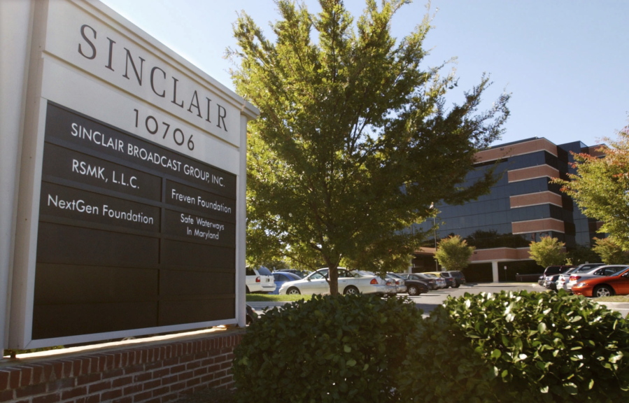FILE - In this Tuesday, Oct. 12, 2004, file photo, Sinclair Broadcast Group, Inc.&#039;s headquarters stands in Hunt Valley, Md. Sinclair Broadcast Group, one of the nation&#039;s largest local TV station operators, announced Monday, May 8, 2017, that it will pay about $3.9 billion for Tribune Media, adding more than 40 stations including KTLA in Los Angeles, WPIX in New York and WGN in Chicago.