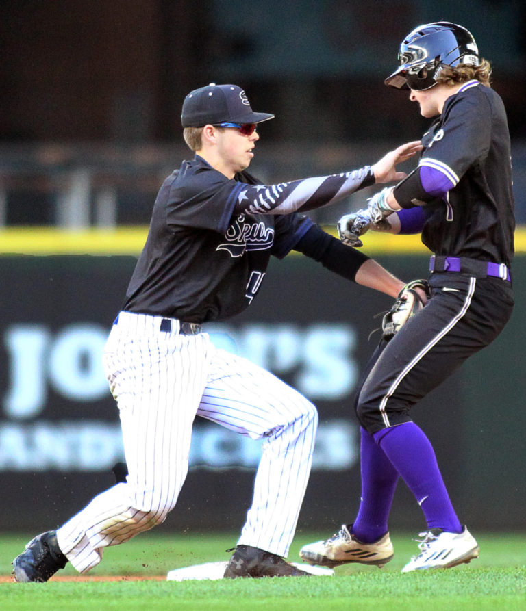 Skyview  Puyallup in WIAA 4A State Semifinals baseball game at Safeco Field on May 26, 2017 in Seattle. Puyallup beat Skyview 5-4 to advance to Saturday's State Championship game.