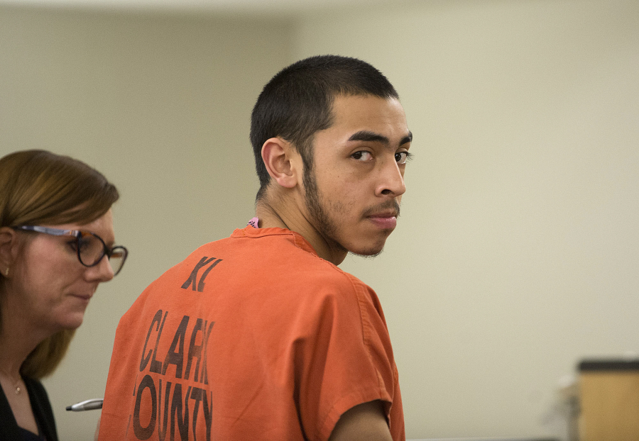 Pedro Franco-Gonzalez appears in Clark County Superior Court on Nov. 21 in connection with two explosions at an east Vancouver apartment complex. He was sentenced Thursday to 18 years in prison.