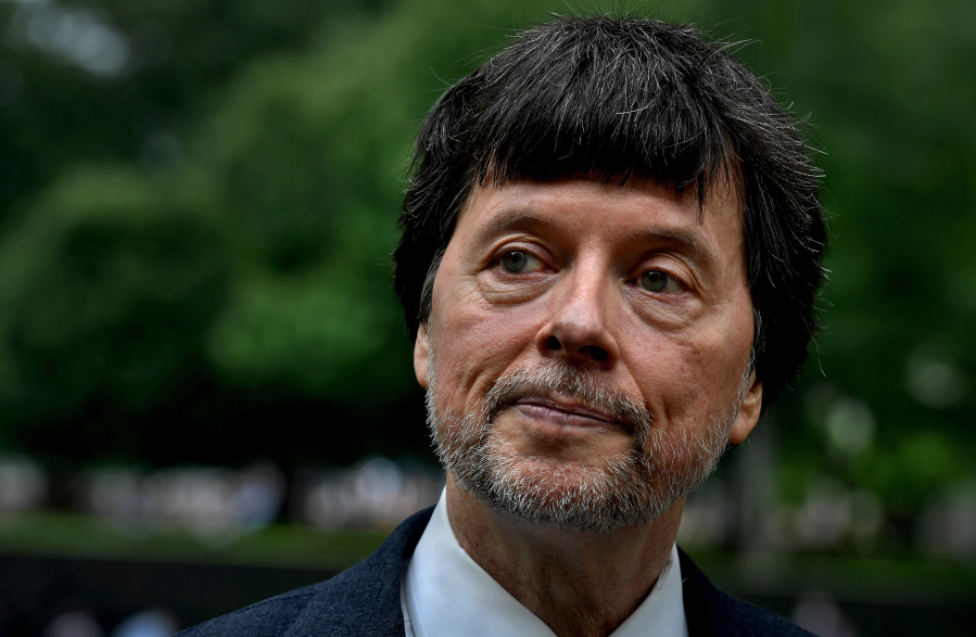 Documentary filmmaker Ken Burns has completed a new film about the history of the Vietnam War. He stands just yards from the Vietnam Veterans Memorial on May 28. Michael S.