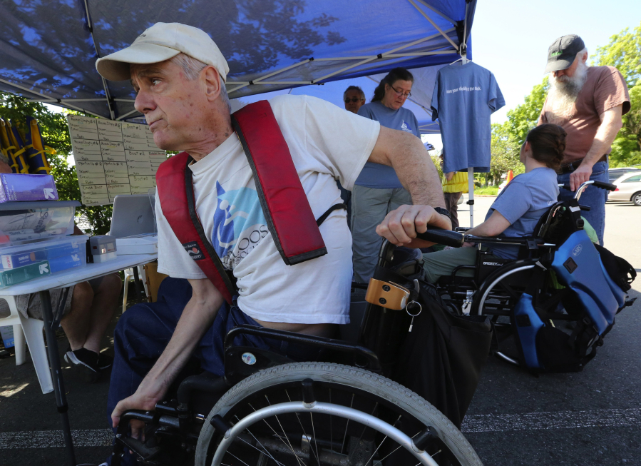 The group’s co-founder, Bob Ewing, loves the freedom of movement provided by sailing. “You can still get around the world without a wheelchair,” he says.