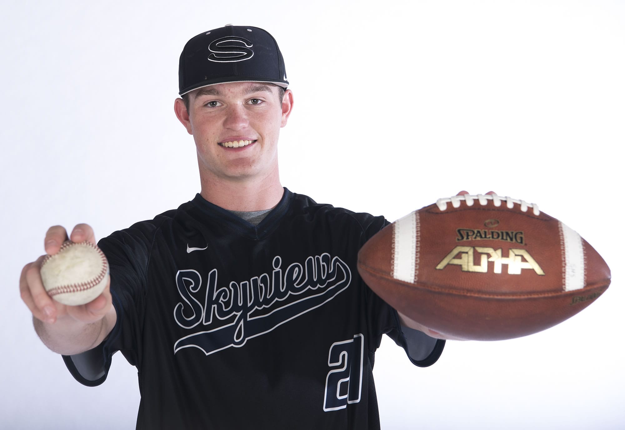 All-region baseball and multi-sport athlete of the year, Brody Barnum of Skyview High School is pictured at The Columbian, Tuesday June 7, 2017.