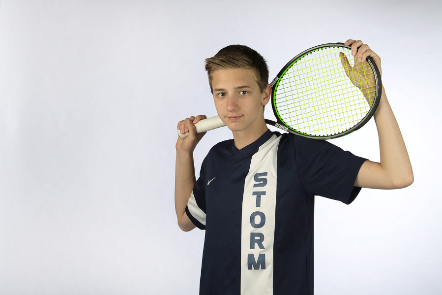 Tennis standout Andrew Kabacy of Skyview High School is pictured at The Columbian on Tuesday afternoon, June 6, 2017.