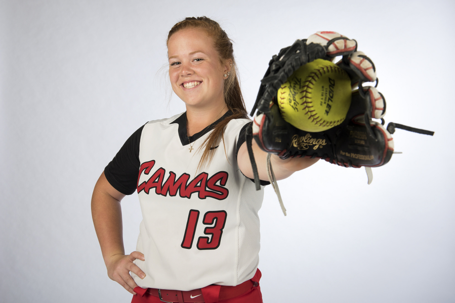 All-Region girls softball player of the year, Camas High School pitcher and junior Kennedy Ferguson is pictured at The Columbian, Thursday June 7, 2017.