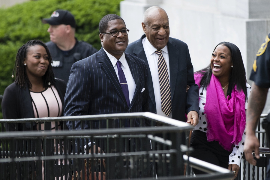 Bill Cosby arrives for his sexual assault trial at the Montgomery County Courthouse in Norristown, Pa., on Monday.