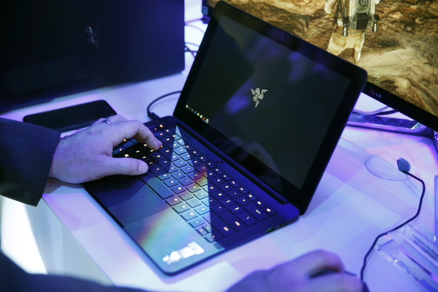 A laptop is seen in Las Vegas. The Homeland Security Department is set to announce new security measures Wednesday for international flights bound to the United States, which could lead to a lifting of a ban on laptops and other electronics from passenger cabins from certain airports.