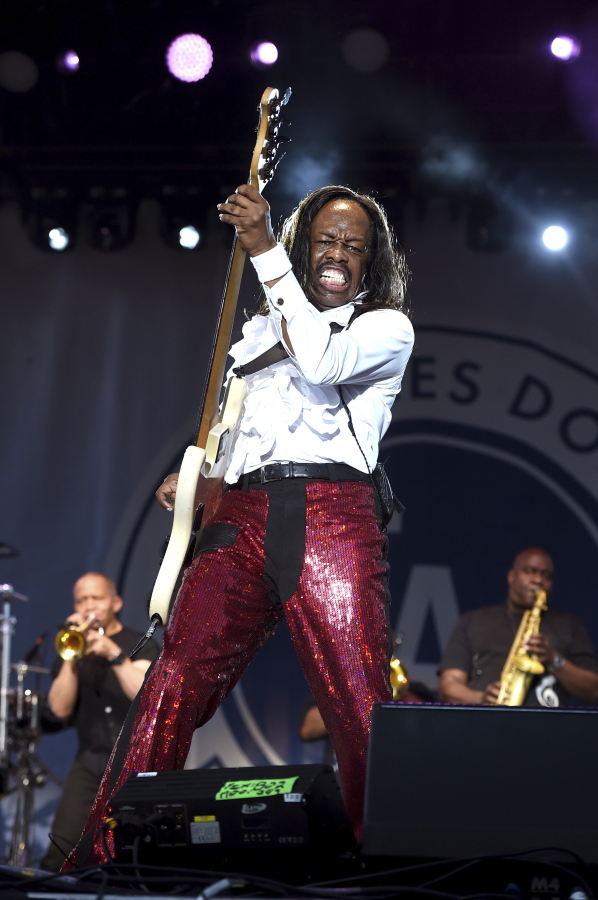 Earth, Wind & Fire performs at the Los Angeles Dodgers Foundation Blue Diamond Gala 2017 at Dodgers Stadium on Thursday in Los Angeles.