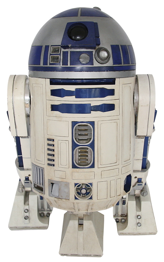 This R2-D2 was pieced together over several years from different props used in the first five “Star Wars” movies.
