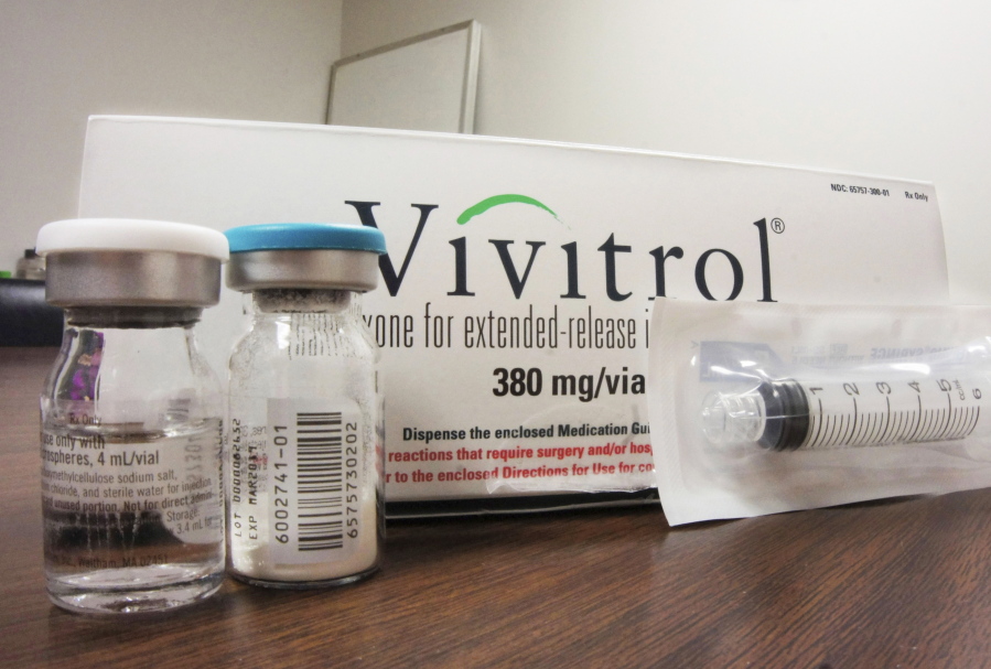 The packaging of Vivitrol at an addiction treatment center in Joliet, Ill. (AP Photo/Carla K.