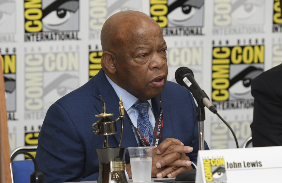Rep. John Lewis, D-Ga., participates in a panel for "MARCH" on day three of Comic-Con International on Saturday, July 22, 2017, in San Diego.